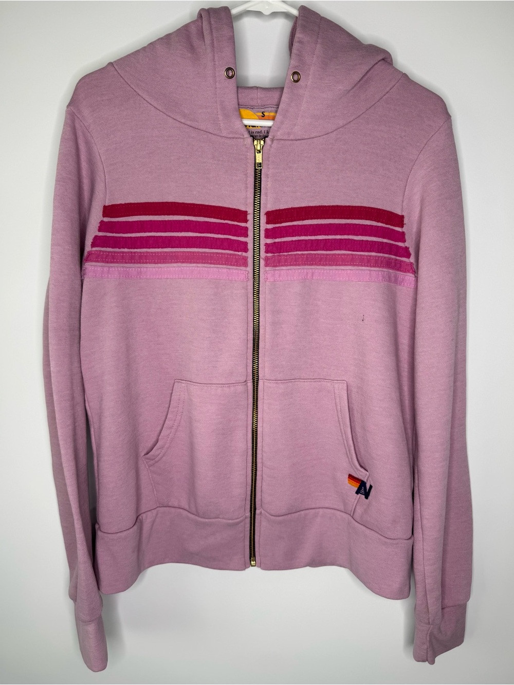 Aviator Nation 5 Stripe Zip Up Hoodie